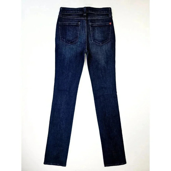 Spanx Size 24X33 Women's The Slim-X Straight Blue Denim Red Rivet Logo Jeans - Picture 1 of 13